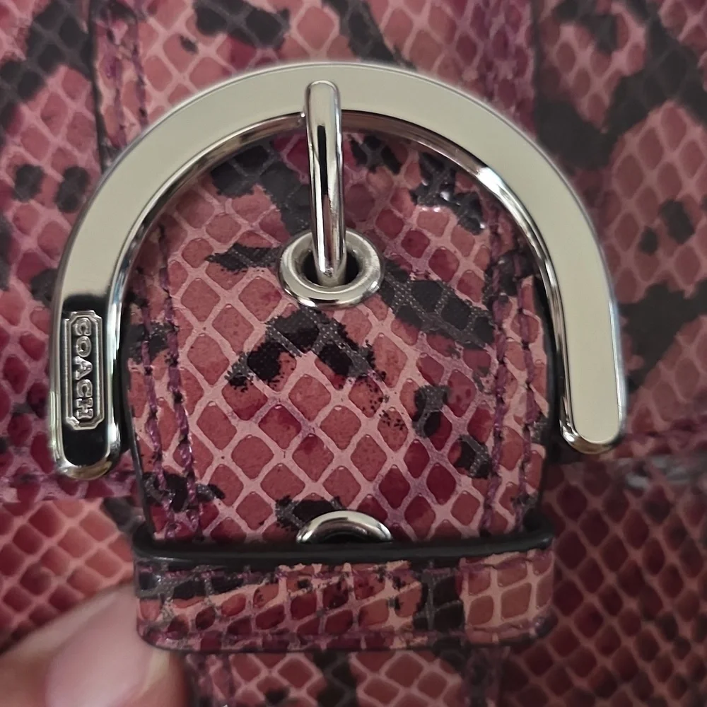 Coach Soho Python Embossed Crossbody/Shoulder Bag in Burgundy Leather - Picture 9 of 12